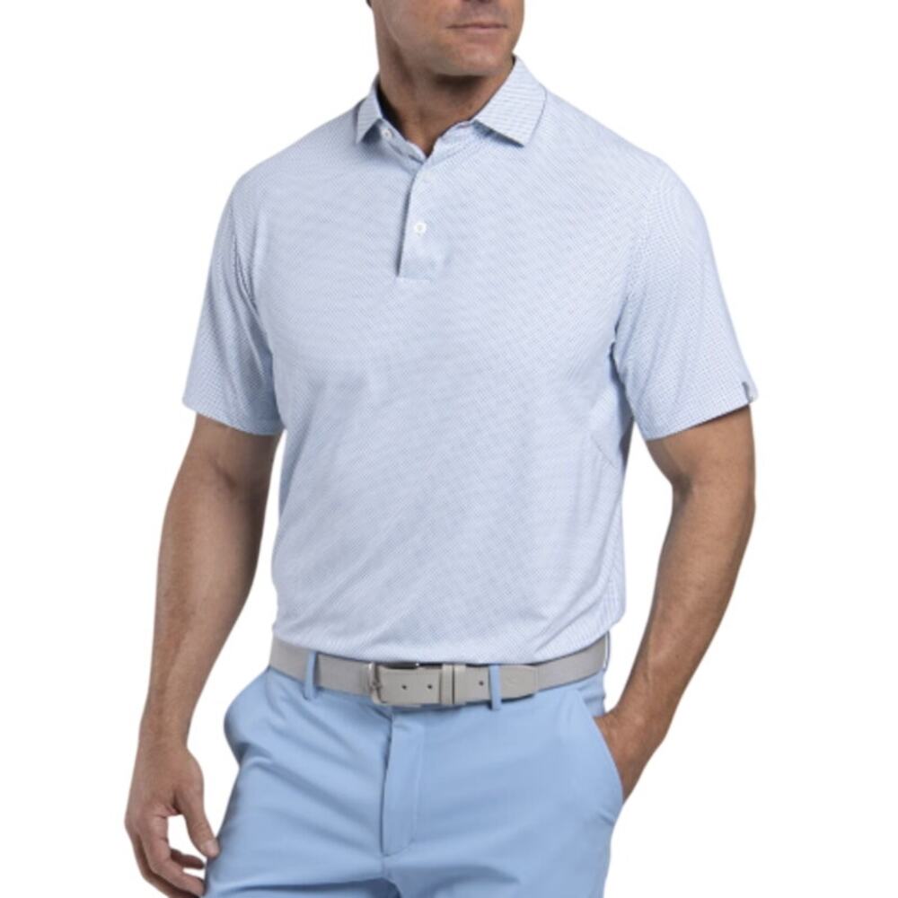 Kjus Men's Golfer Polo Vapor Blue White Size XL